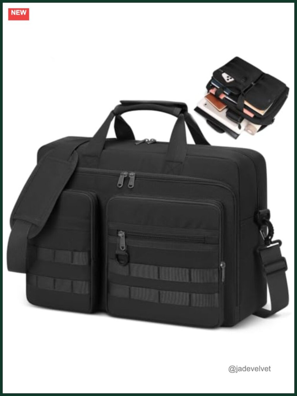 Tactical Laptop Messenger Bag 15.6-17.3 inch Canvas Briefcase